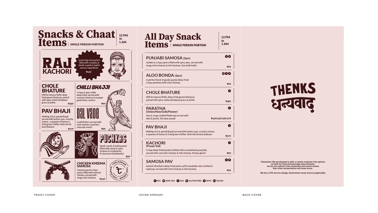 Kitsch Menu for Street-Food (set of 3) - Maratt Hospitalilty Pvt Ltd - Thelagram