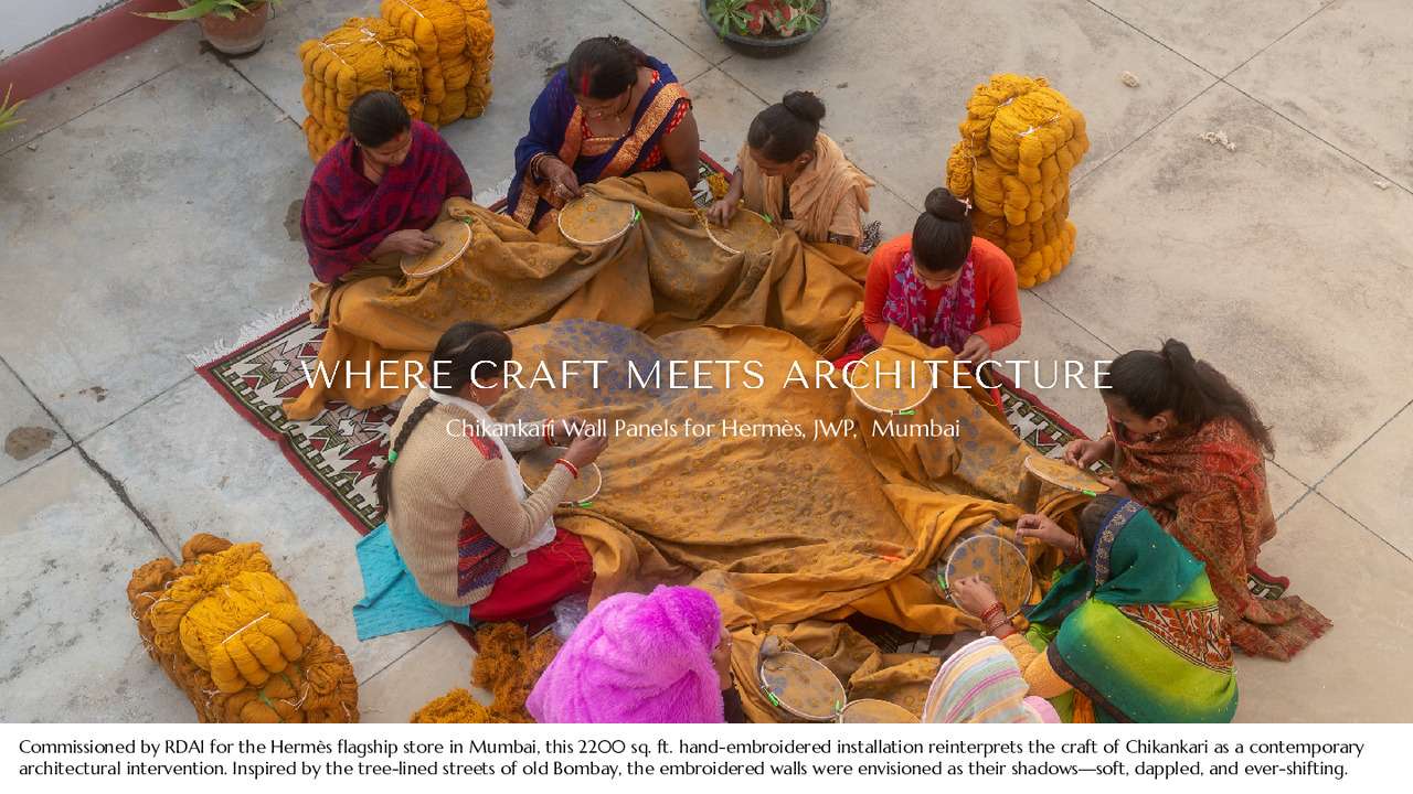 Where Craft Meets Architecture: Hand-Embroidered Wall Panels for Hermès - RDAI - Hermès