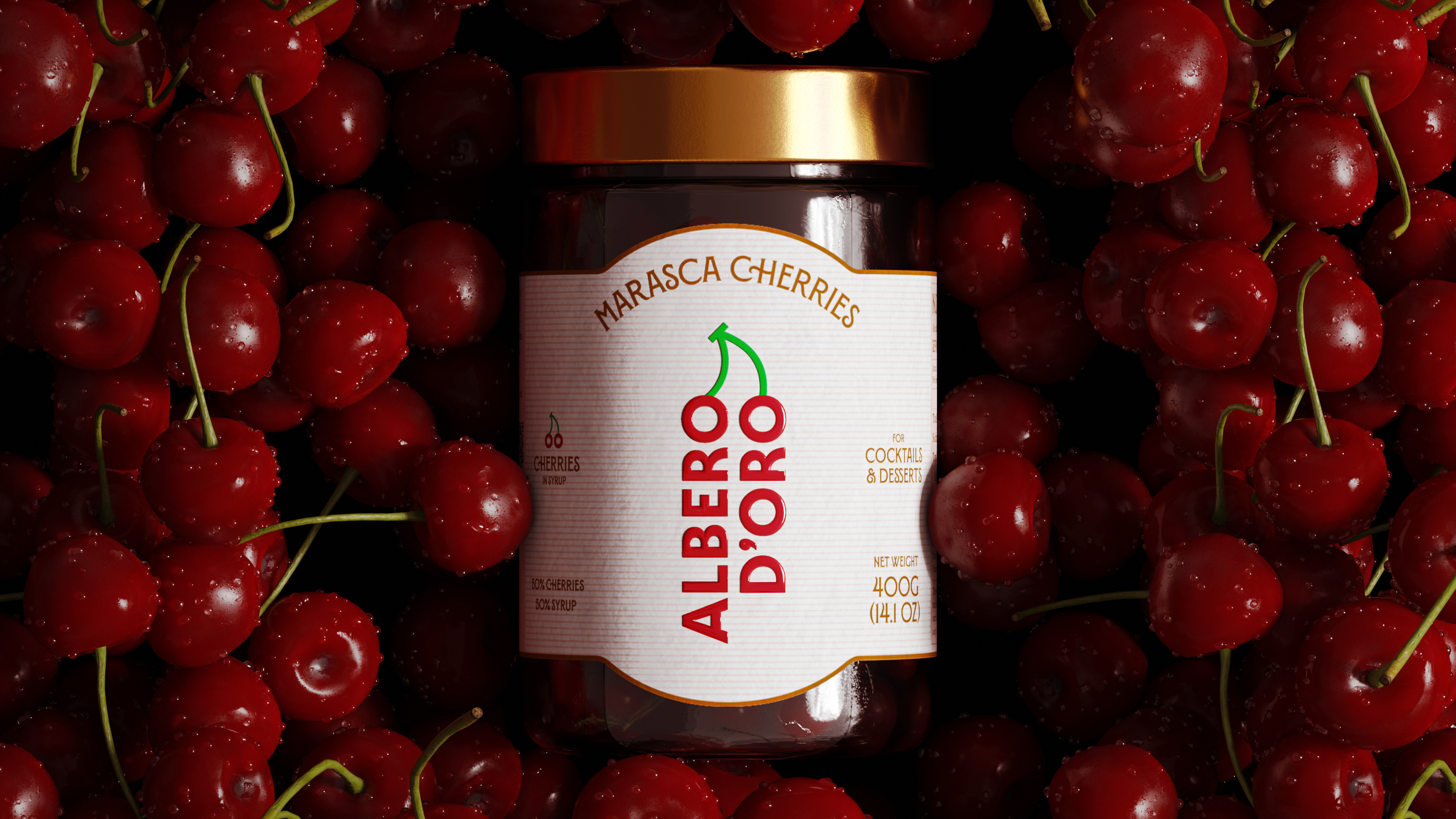 Albero D'Oro Cocktail Cherries - Golden Tree - Albero D'Oro
