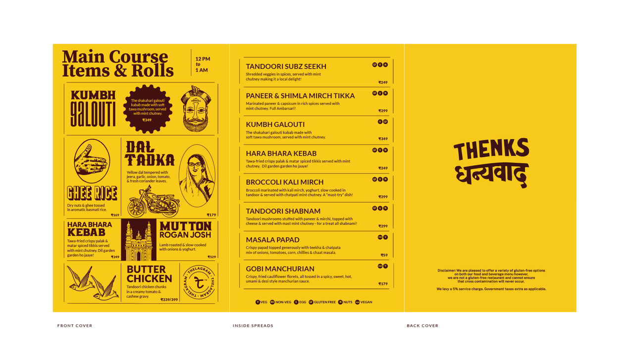 Kitsch Menu for Street-Food (set of 3) - Maratt Hospitalilty Pvt Ltd - Thelagram