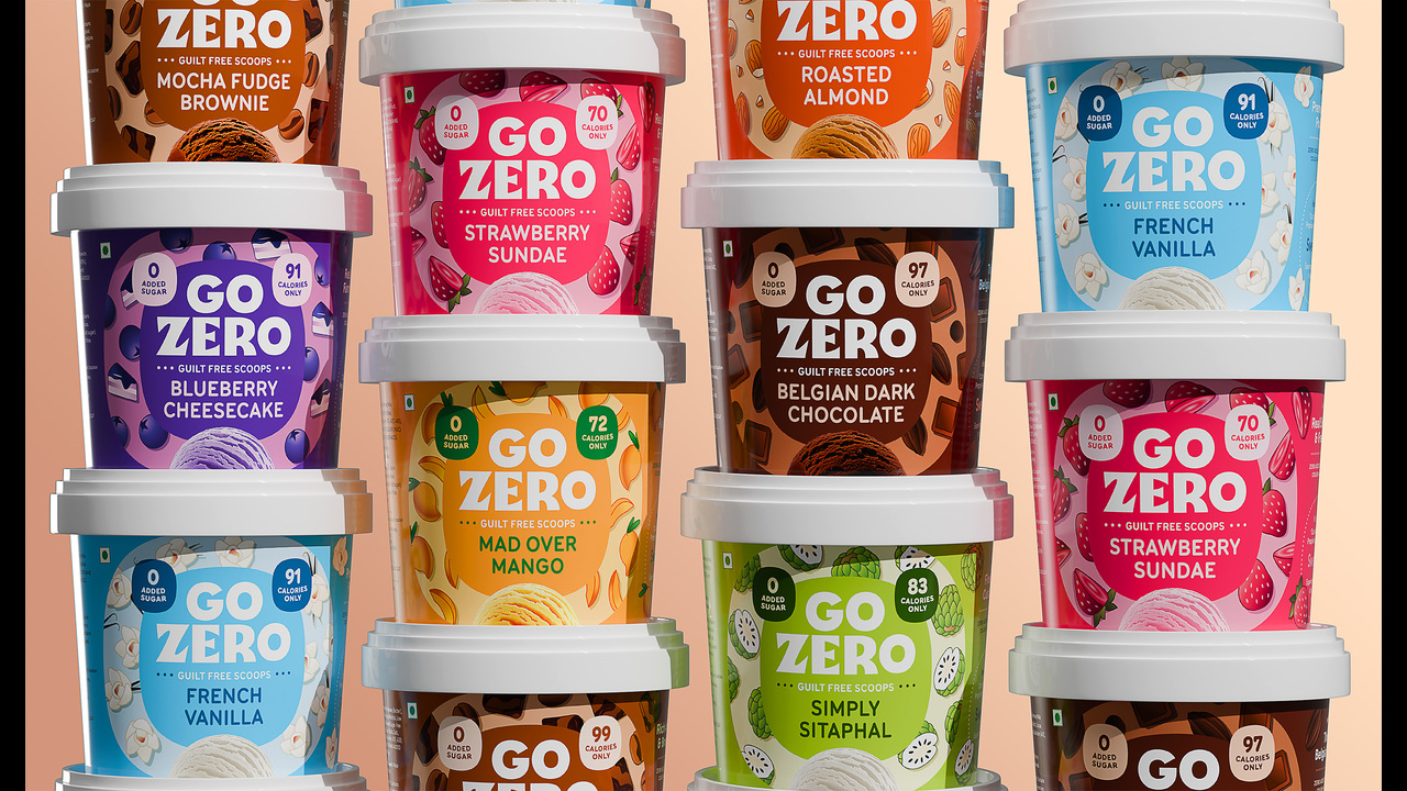 Packaging Design for Guilt-Free Zero Sugar Ice Cream Brand - SKYY Desserts Pvt Ltd - Go Zero